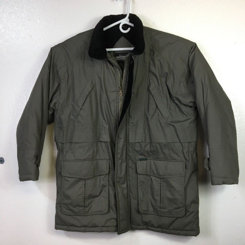Outback Boston Outfitters Coat Mens Sz L Gray‎ Black Quilted Lining Jacket